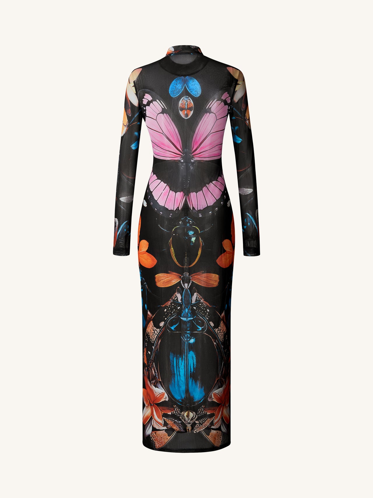 Robe transparente avec papillons et scarabées – Multicolore