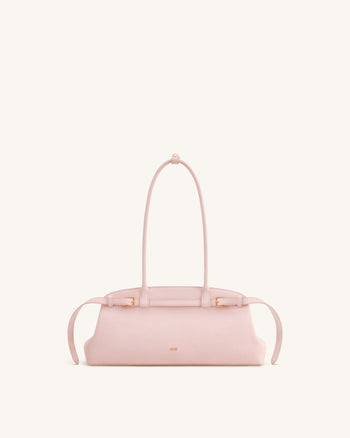 Sac bandoulière est-ouest en similicuir avec détail de ceinture Arden - Rose