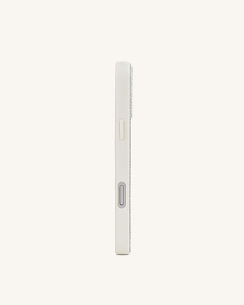 Coque de téléphone en cristal artificiel corail rose - Blanc