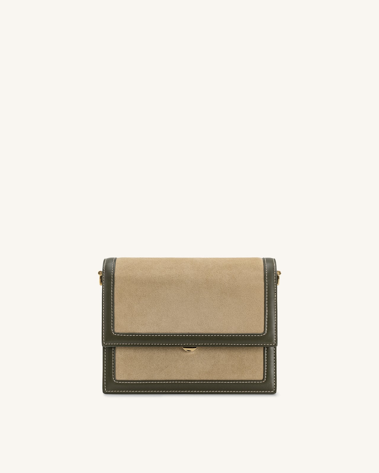 Mini Sac Bandoulière à Rabat en Faux Suède - Vert