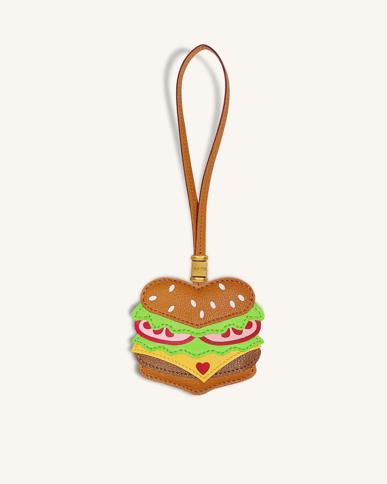 Breloque sac Burger - Marron