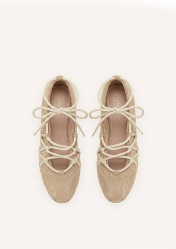 Iria Ballerines à lacets - Brun clair