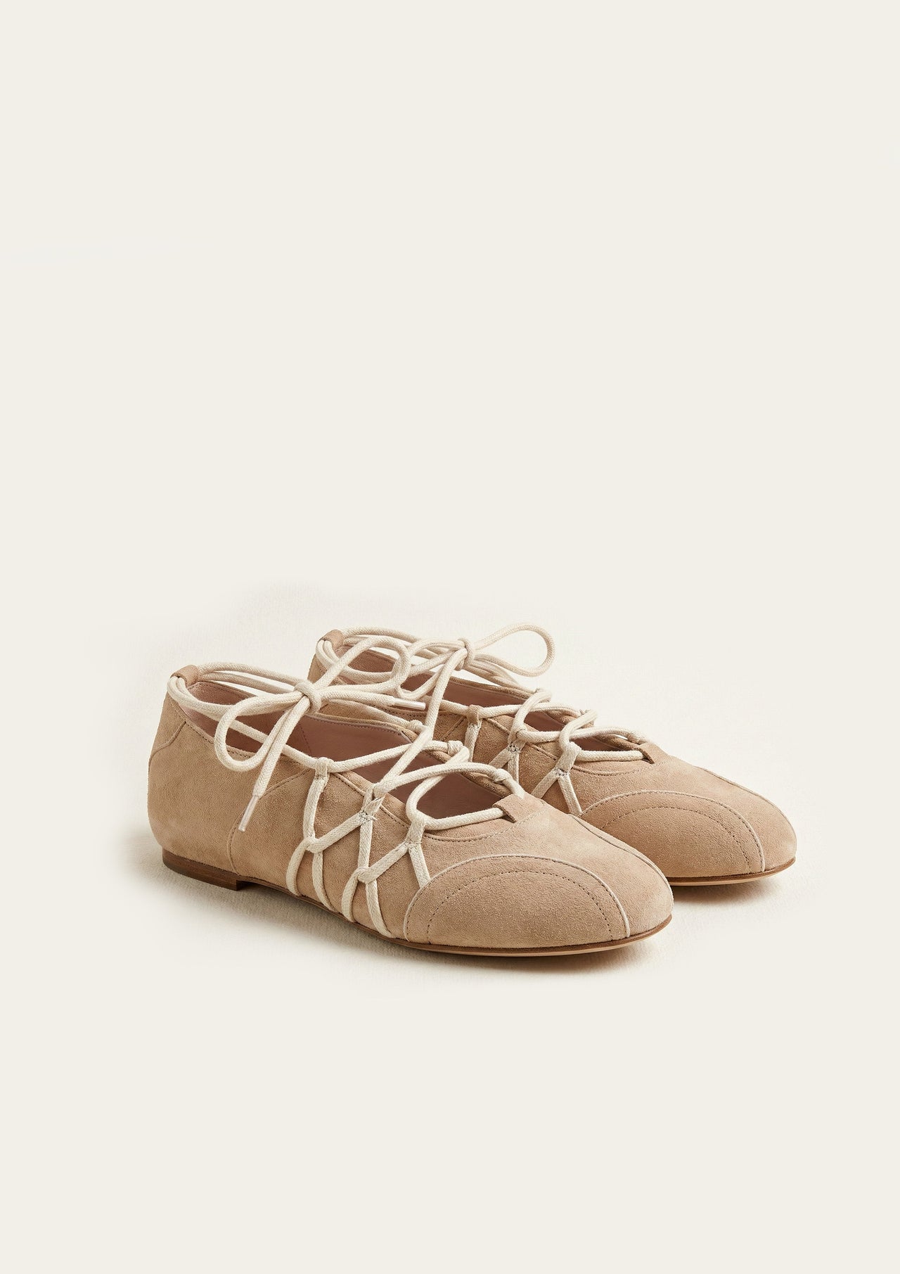 Iria Ballerines à lacets - Brun clair