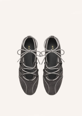 Iria Ballerines à lacets - Gris foncé