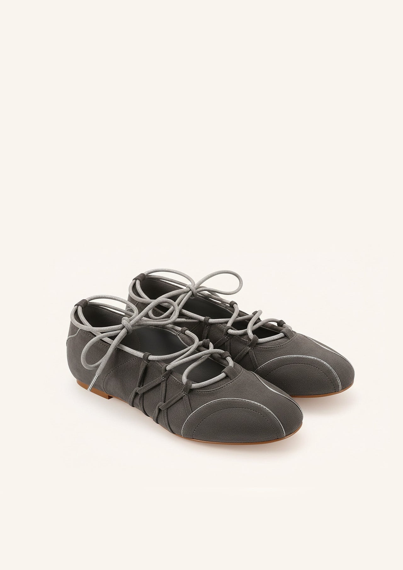 Iria Ballerines à lacets - Gris foncé