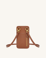 Aylin Sac Téléphone Portable - Marron Canevas