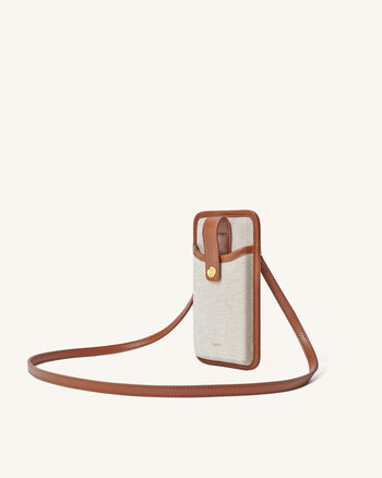 Aylin Sac Téléphone Portable - Marron Canevas
