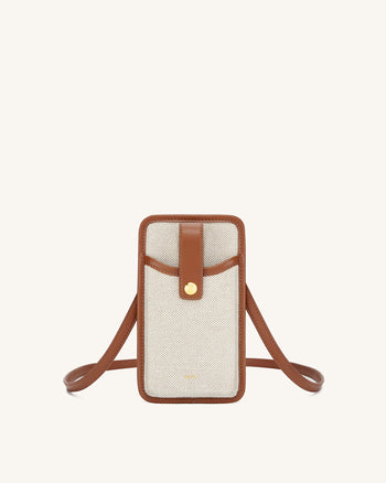Aylin Sac Téléphone Portable - Marron Canevas