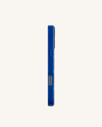 Coque de téléphone coquillage en cristaux artificiels - Bleu