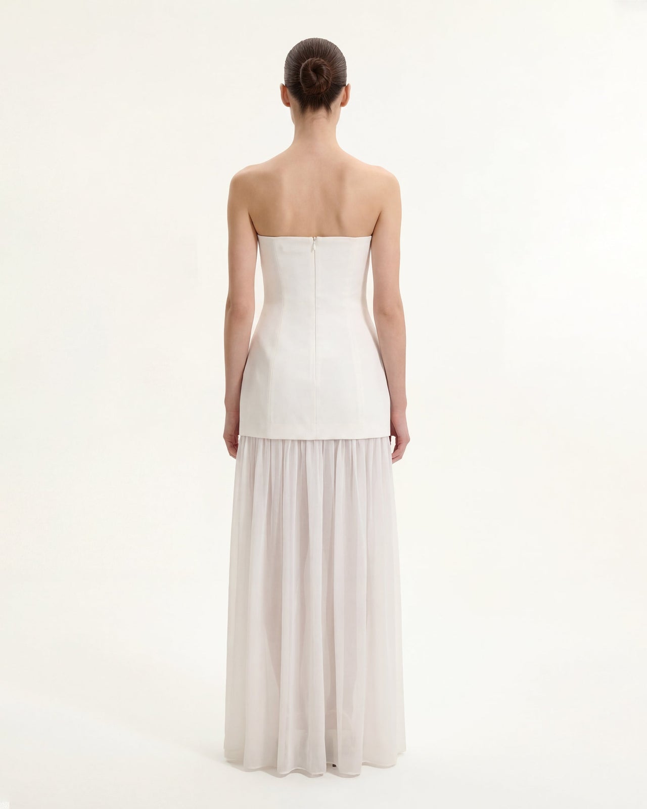 Robe longue asymétrique à fleurs - Blanc