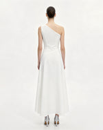 Robe moulante dos nu à fleurs Iris - Blanc