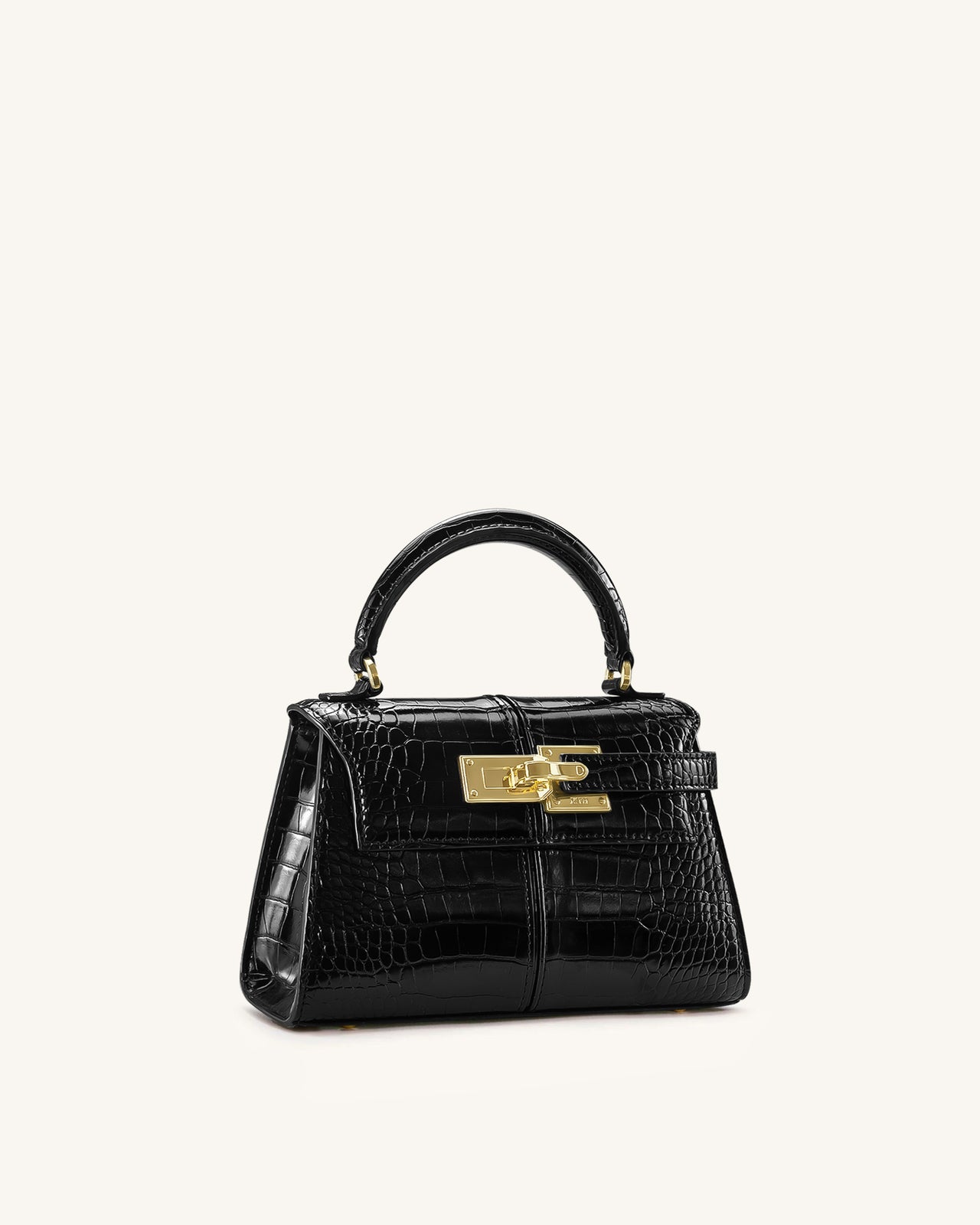 Sac à poignée supérieure Elise - Crocodile noir