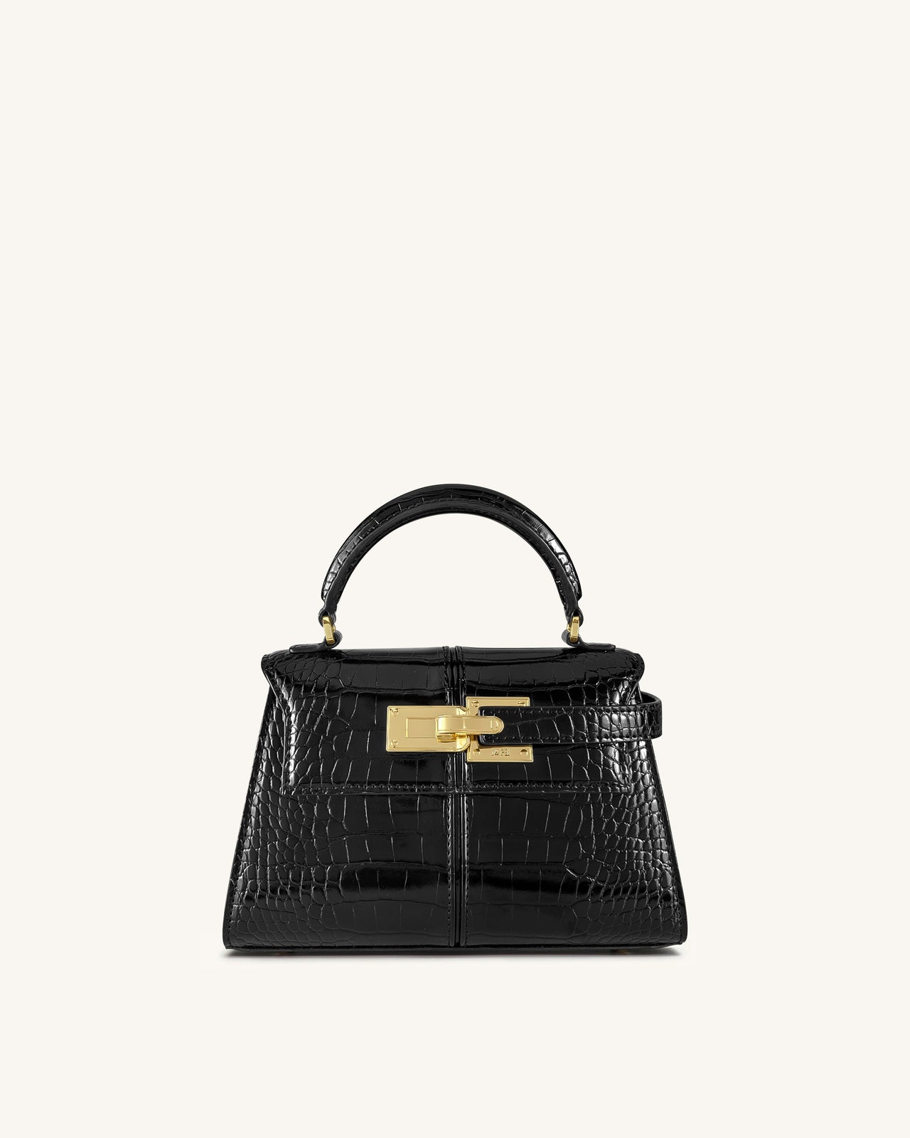 Sac à poignée supérieure Elise - Crocodile noir