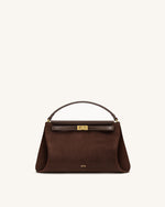 Carmen Sac à poignée supérieure en faux daim - Marron foncé