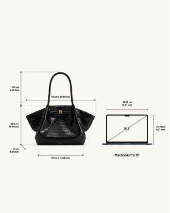 Hana Grand Sac Cabas - Noir Croco