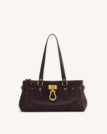 Sac fourre-tout allongé Yvette - Marron foncé