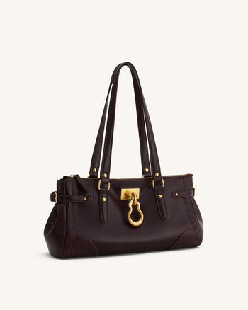Sac fourre-tout allongé Yvette - Marron foncé
