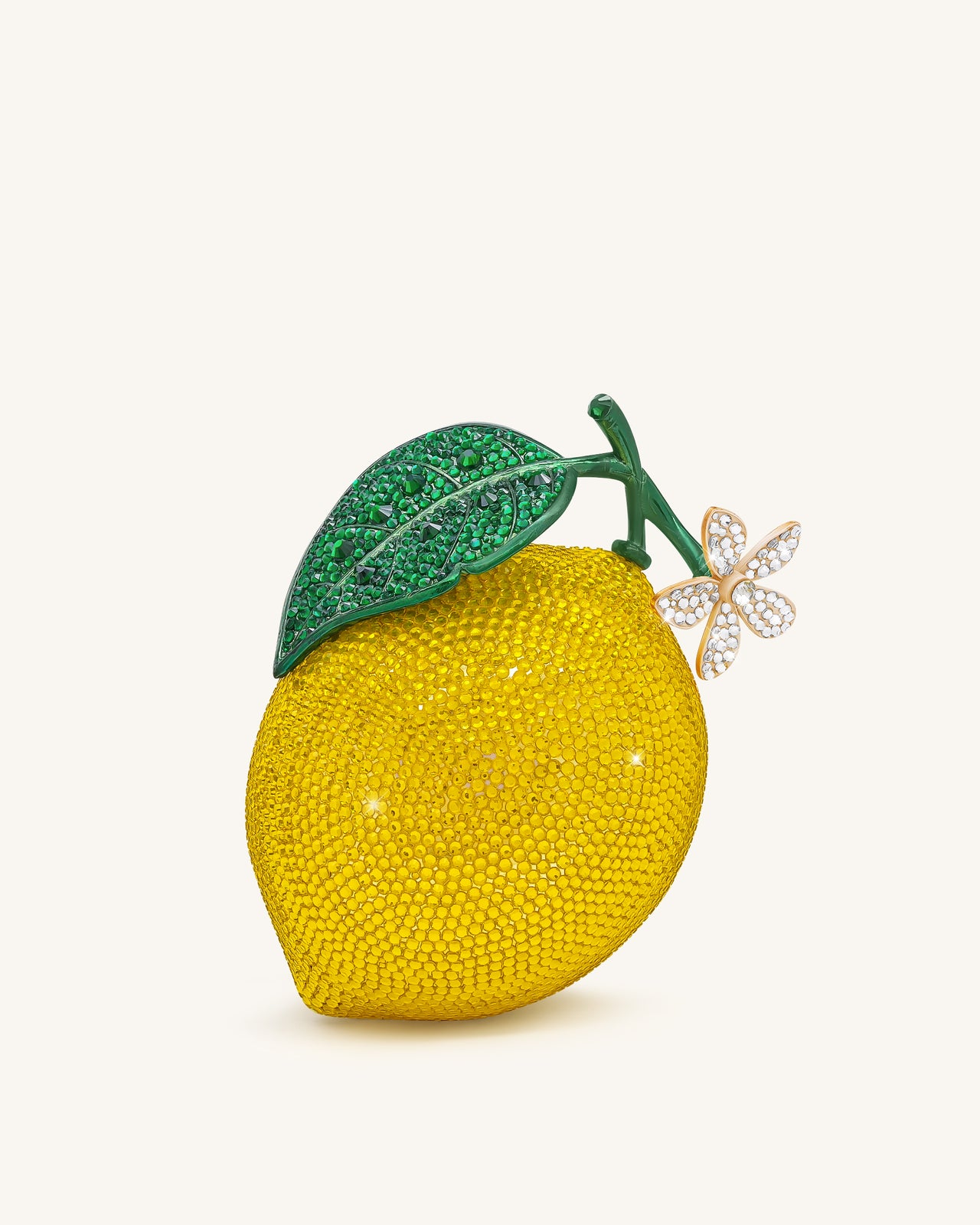 Pochette en strass d'inspiration citron - Jaune