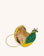 Pochette en strass d'inspiration citron - Jaune