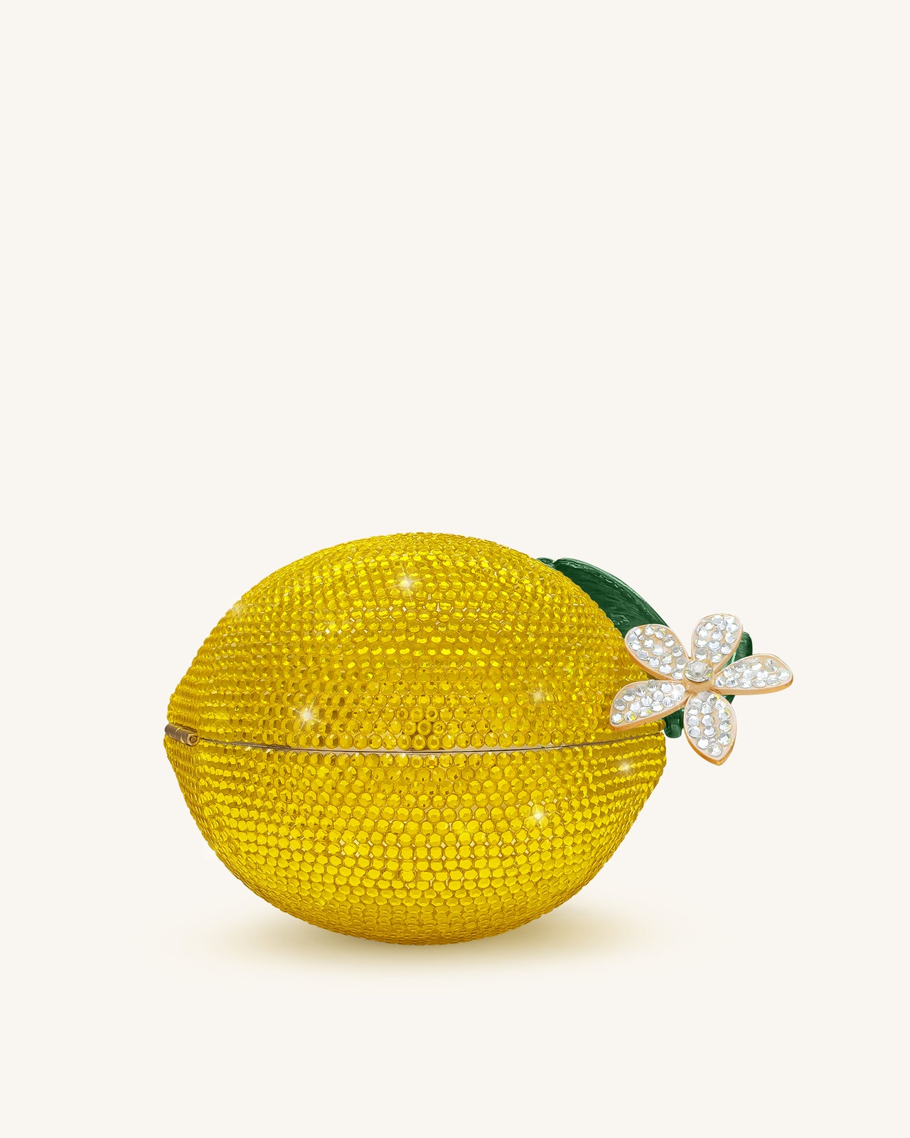 Pochette en strass d'inspiration citron - Jaune