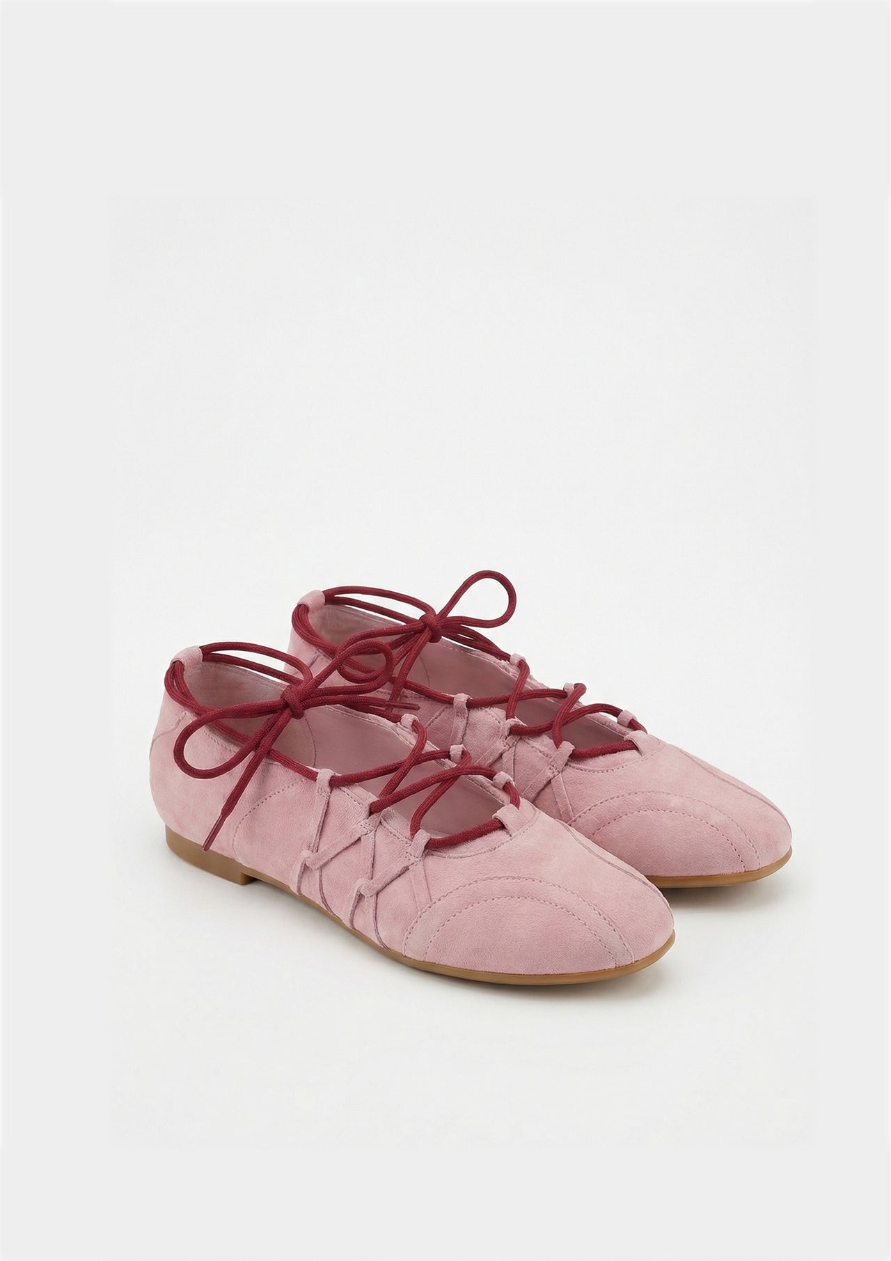 Iria Ballerines à lacets - Rose poudré
