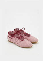 Iria Ballerines à lacets - Rose poudré