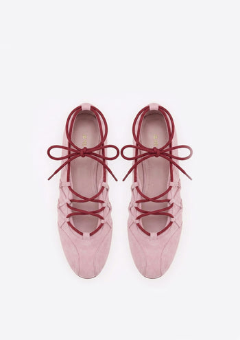 Iria Ballerines à lacets - Rose poudré