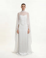 Châle cape en tulle - Blanc