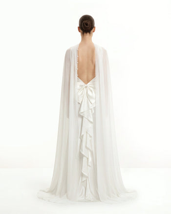 Châle cape en tulle - Blanc
