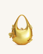 Lydia Sac à main orné de fleurs - Or