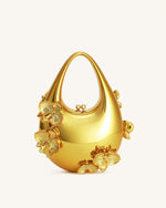 Lydia Sac à main orné de fleurs - Or