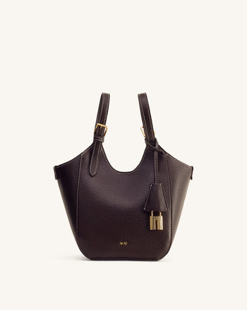 Ines Sac cabas à cadenas - Marron foncé