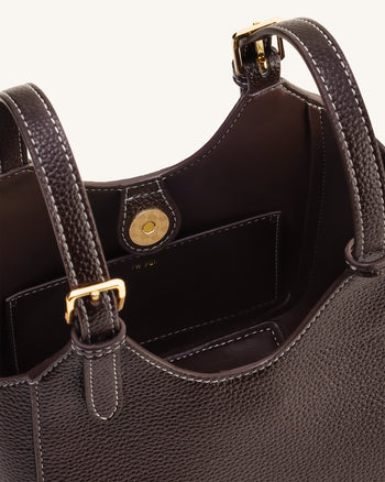 Ines Sac cabas à cadenas - Marron foncé
