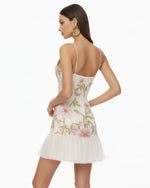 Mini robe à bretelles à fleurs - Rose