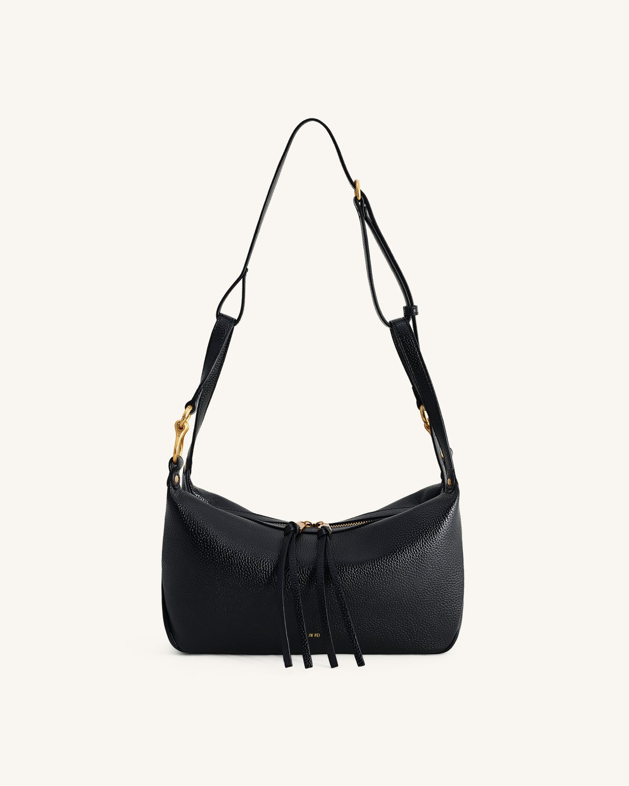 Selia Sac bandoulière en cuir grainé souple - Noir