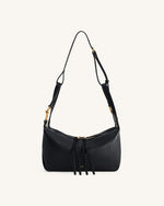 Selia Sac bandoulière en cuir grainé souple - Noir