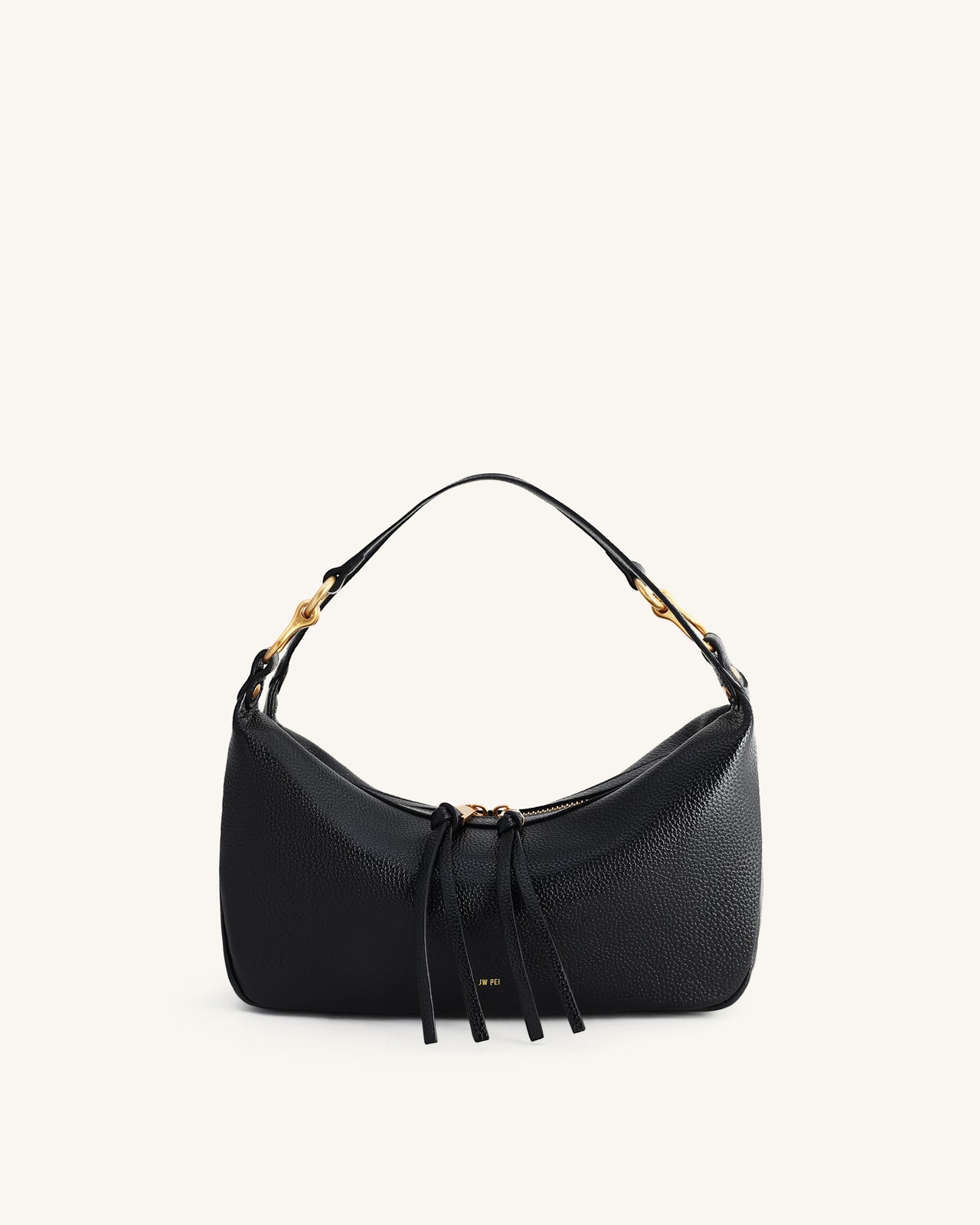 Selia Sac bandoulière en cuir grainé souple - Noir