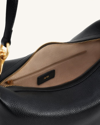 Selia Sac bandoulière en cuir grainé souple - Noir