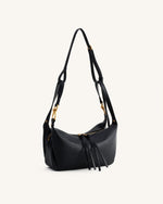 Selia Sac bandoulière en cuir grainé souple - Noir