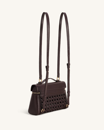 Thea Grand sac à anse supérieure tressé - Rouge foncé
