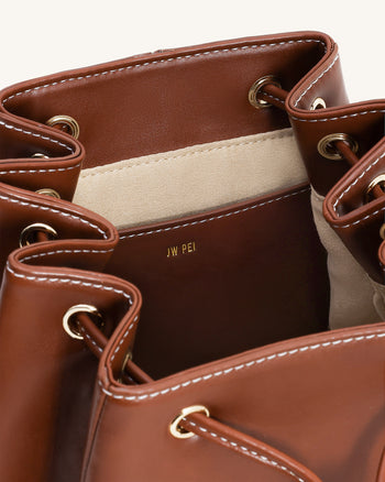 Harper Sac à dos à boucle et poches - Marron foncé