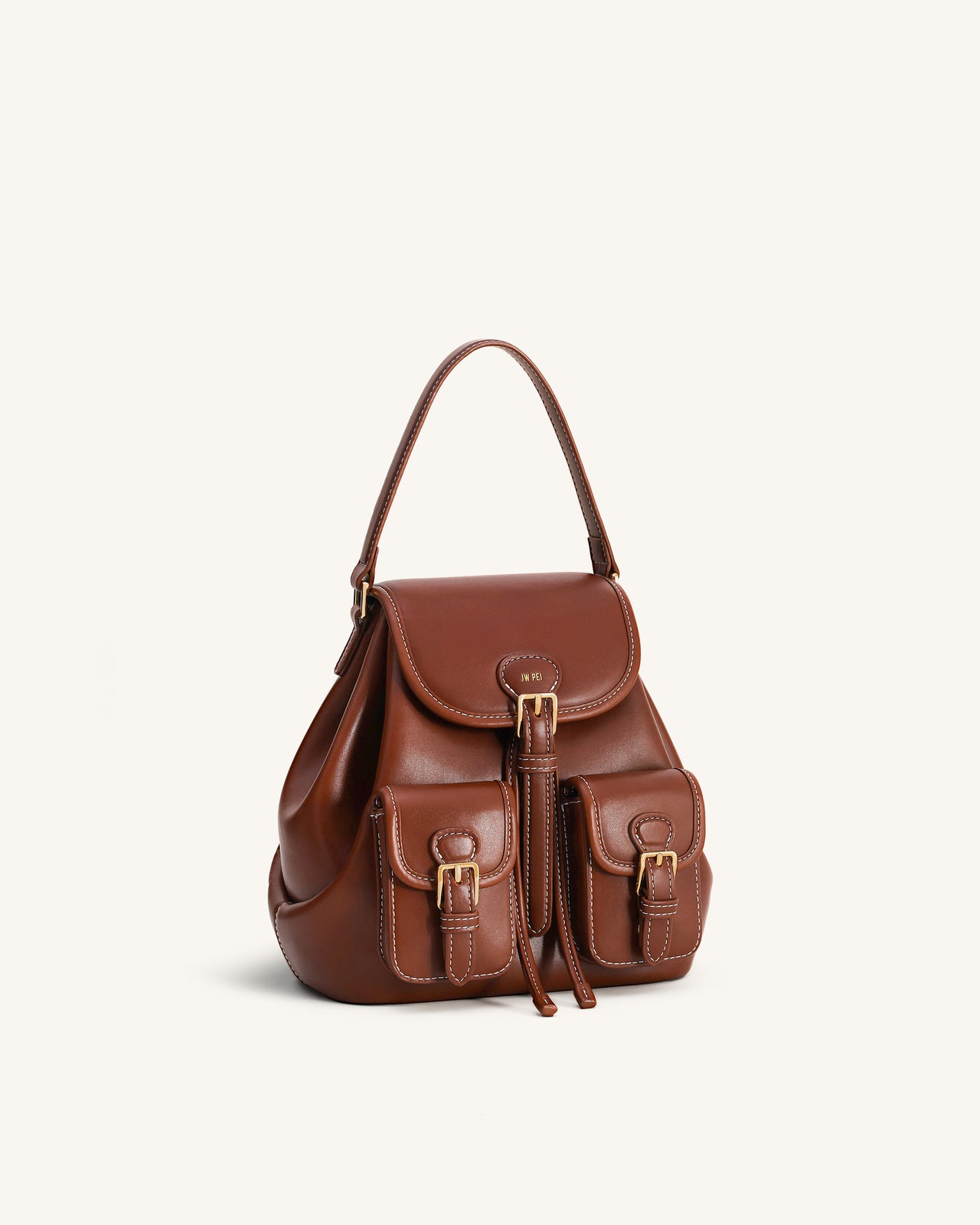 Harper Sac à dos à boucle et poches - Marron foncé