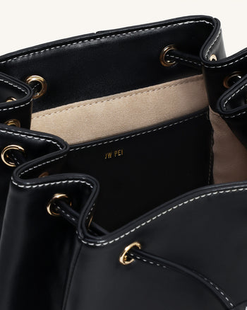 Harper Sac à dos à boucle et poches - Noir