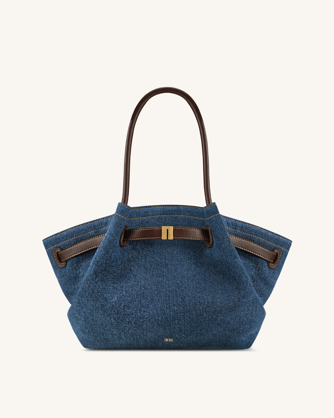 Hana Sac cabas moyen en jean - Denim bleu
