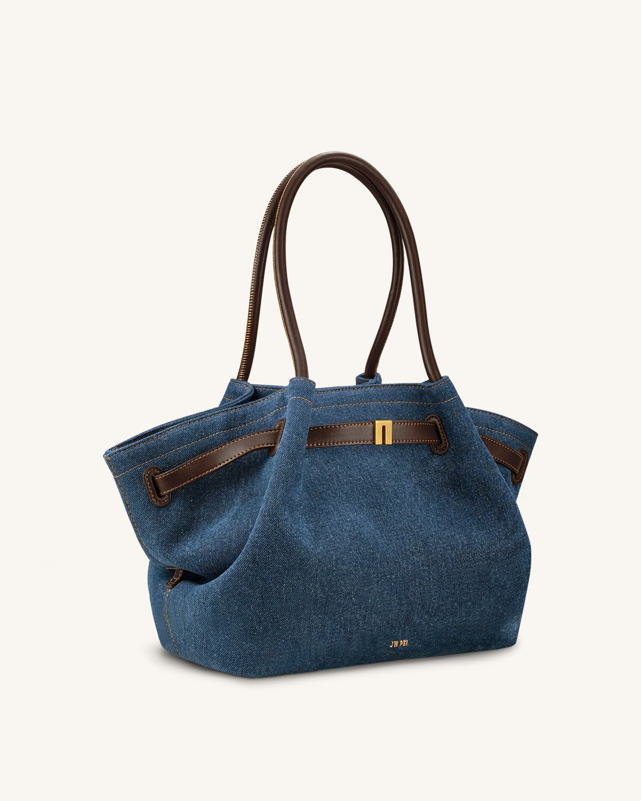 Hana Sac cabas moyen en jean - Denim bleu
