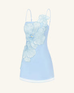 Mini-Robe Appliquée Orchidée - Bleu