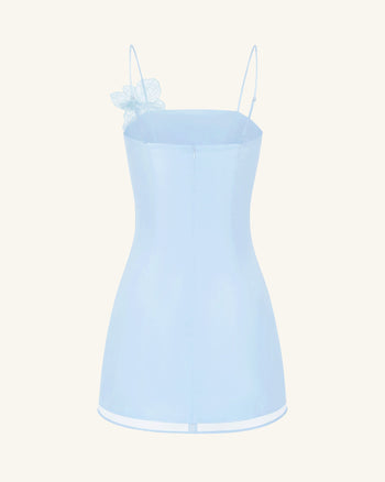 Mini-Robe Appliquée Orchidée - Bleu