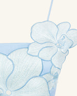 Mini-Robe Appliquée Orchidée - Bleu