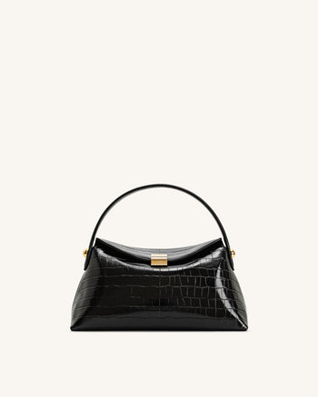 Sac à main Talia à poignée – Croco noir