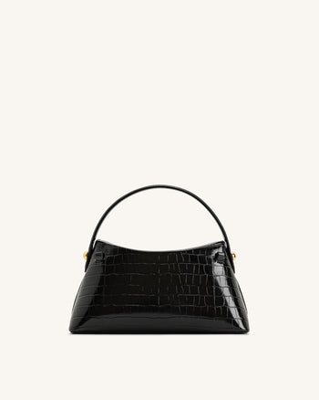 Sac à main Talia à poignée – Croco noir